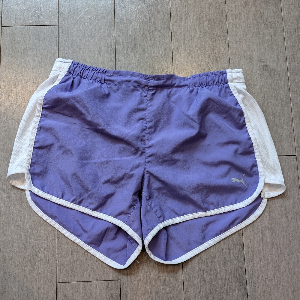 Puma Women's Purple white Running athletic Shorts size medium